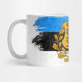 Estonia flag - grunge brick stone Mug